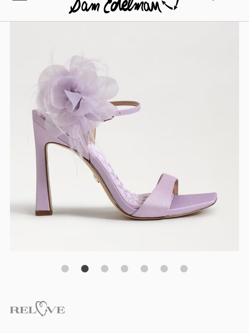 Sam Edelman 8.5 LEANA FLOWER STRAP DRESS SANDAL lilac - Picture 3 of 10